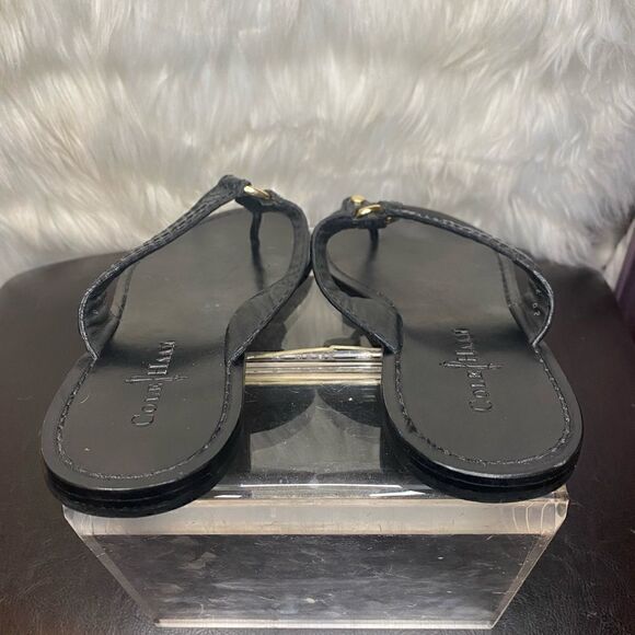 Cole Haan black thong leather sandals Flip Flops Woman’s Size 7.5B - Picture 6 of 10